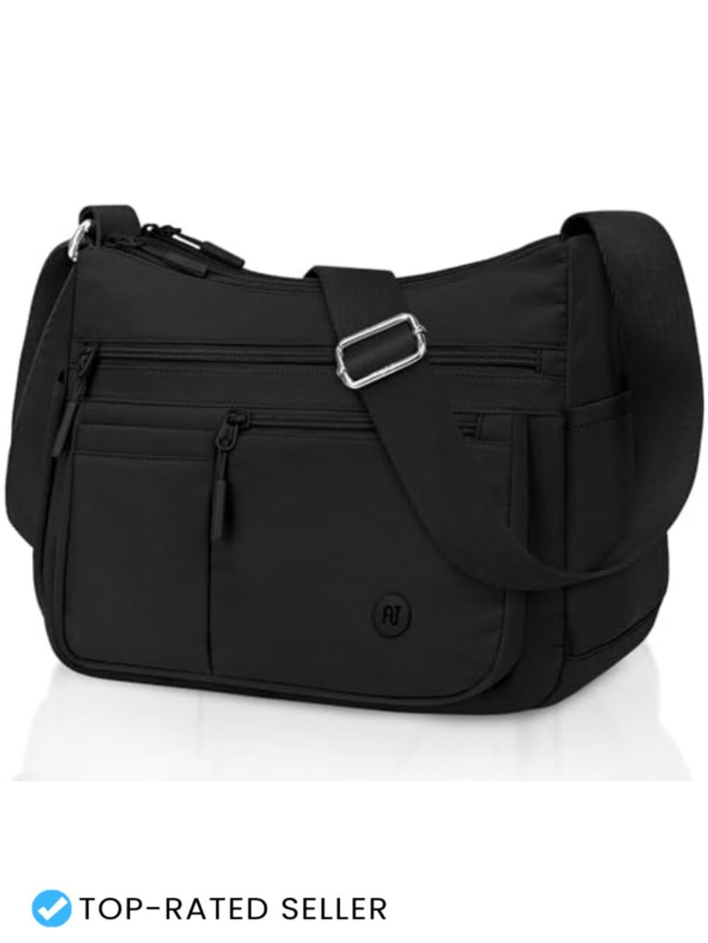 BKNOOU Medium Nylon Crossbody Bag Multi Pocket Travel Purse